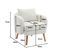 Fauteuil Teddy Avec Coussins Et Pieds En Bois Massif Blanc