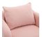 Fauteuil Teddy Avec Coussins Et Pieds En Bois Massif Rose