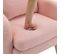 Fauteuil Teddy Avec Coussins Et Pieds En Bois Massif Rose