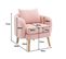 Fauteuil Teddy Avec Coussins Et Pieds En Bois Massif Rose