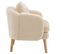 Fauteuil Teddy Avec Coussins Et Pieds En Bois Massif Beige