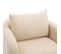 Fauteuil Teddy Avec Coussins Et Pieds En Bois Massif Beige