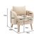 Fauteuil Teddy Avec Coussins Et Pieds En Bois Massif Beige