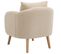 Fauteuil Teddy Avec Coussins Et Pieds En Bois Massif Beige