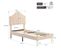 Lit Enfant 90 X 200 Cm Beige Velours Avec Tête De Lit Réglable En Forme De Coque + Pieds En Métal