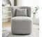 Fauteuil Teddy Rotation à 360 Degrés Avec Un Oreiller En Gris