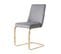 Lot De 2 Chaises, Structure En Métal Doré, Assise Et Dossier En Velours Gris