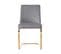 Lot De 2 Chaises, Structure En Métal Doré, Assise Et Dossier En Velours Gris