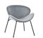 Lot De 2 Chaises, Structure En Métal Noir, Assise Et Dossier En Velours Gris