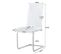 Lot De 4 Chaises Avec Structure En Métal Argenté, Assise Et Dossier En Pu Blanc