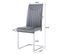 Lot De 4 Chaises Avec Structure En Métal Argenté, Assise Et Dossier En Pu Gris