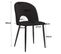 Chaise Lot De 2 Noir Structure En Métal Avec Pieds Réglables Velours