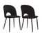 Chaise Lot De 2 Noir Structure En Métal Avec Pieds Réglables Velours