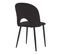 Chaise Lot De 2 Noir Structure En Métal Avec Pieds Réglables Velours