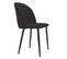 Chaise Lot De 2 Noir Structure En Métal Avec Pieds Réglables Velours