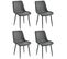 Chaise Lot De 4 Gris Structure En Métal Avec Pieds Réglables Pu