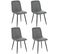 Chaise Lot De 4 Gris Structure En Métal Avec Pieds Réglables Pu