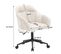 Fauteuil de bureau Chaise Pivotante 360° Avec Accoudoirs, Velours Beige Et Pieds Noirs