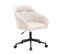 Fauteuil de bureau Chaise Pivotante 360° Avec Accoudoirs, Velours Beige Et Pieds Noirs