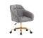 Fauteuil de bureau  Chaise Pivotante 360° Avec Accoudoirs, Velours Gris Et Pieds Doré