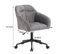 Fauteuil de bureau  Chaise Pivotante 360° Avec Accoudoirs, Velours Gris Et Pieds Noirs