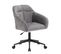 Fauteuil de bureau  Chaise Pivotante 360° Avec Accoudoirs, Velours Gris Et Pieds Noirs