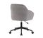 Fauteuil de bureau  Chaise Pivotante 360° Avec Accoudoirs, Velours Gris Et Pieds Noirs