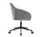 Fauteuil de bureau  Chaise Pivotante 360° Avec Accoudoirs, Velours Gris Et Pieds Noirs