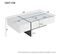 Table Basse Brillante Avec LED Et 3 Tiroirs, Placage Marbre, Blanc 105*60*35cm