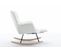 Fauteuil à Bascule Rocking Chair Fauteuil Relax Avec Repose-pieds Extractible, Blanc