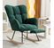 Fauteuil à Bascule Rocking Chair Fauteuil Relax Avec Repose-pieds Extractible, Vert