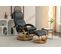 Fauteuil Relax Pivotant + Repose-pieds Avec Fonctions De Massage Et De Chauffage Pu Noir