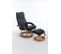 Fauteuil Relax Pivotant + Repose-pieds Avec Fonctions De Massage Et De Chauffage Pu Noir