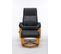 Fauteuil Relax Pivotant + Repose-pieds Avec Fonctions De Massage Et De Chauffage Pu Noir