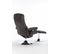 Fauteuil Relax Pivotant + Repose-pieds Avec Fonctions De Massage Et De Chauffage Pu Marron