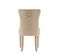 Lot De 2 Chaises Matelassé Avec Boutons Et Pieds En Bois Velours Beige