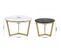 Lot De 2 Tables Basses Gigognes Rondes 50/70cm Blanc + Noir