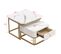 Lot De 2 Tables Basses Gigognes Haute Brillance Avec 1 Tiroir Blanc