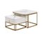 Lot De 2 Tables Basses Gigognes Haute Brillance Avec 1 Tiroir Blanc