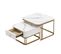 Lot De 2 Tables Basses Gigognes Haute Brillance Avec 1 Tiroir Blanc