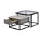 Lot De 2 Tables Basses Gigognes Haute Brillance Avec 1 Tiroir Gris