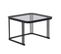 Lot De 2 Tables Basses Gigognes Haute Brillance Avec 1 Tiroir Gris