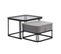 Lot De 2 Tables Basses Gigognes Haute Brillance Avec 1 Tiroir Gris