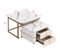 Lot De 2 Tables Basses Gigognes Haute Brillance Avec 2 Tiroirs Blanc