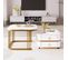 Lot De 2 Tables Basses Gigognes Haute Brillance Avec 2 Tiroirs Blanc