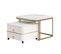 Lot De 2 Tables Basses Gigognes Haute Brillance Avec 2 Tiroirs Blanc