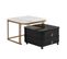 Lot De 2 Tables Basses Gigognes Haute Brillance Avec 2 Tiroirs Noir