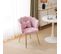 Fauteuil Fixe Avec Coussin Papillon Et Pieds En Métal Rose