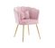 Fauteuil Fixe Avec Coussin Papillon Et Pieds En Métal Rose