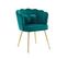 Fauteuil Fixe Avec Coussin Papillon Et Pieds En Métal Vert